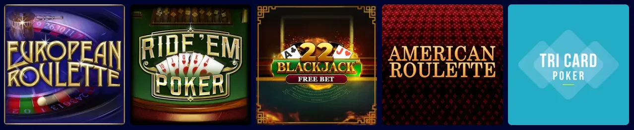 Royal Planet Casino table games